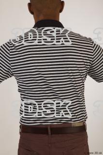 Upper black white striped shirt brown jeans of Arturo 0006